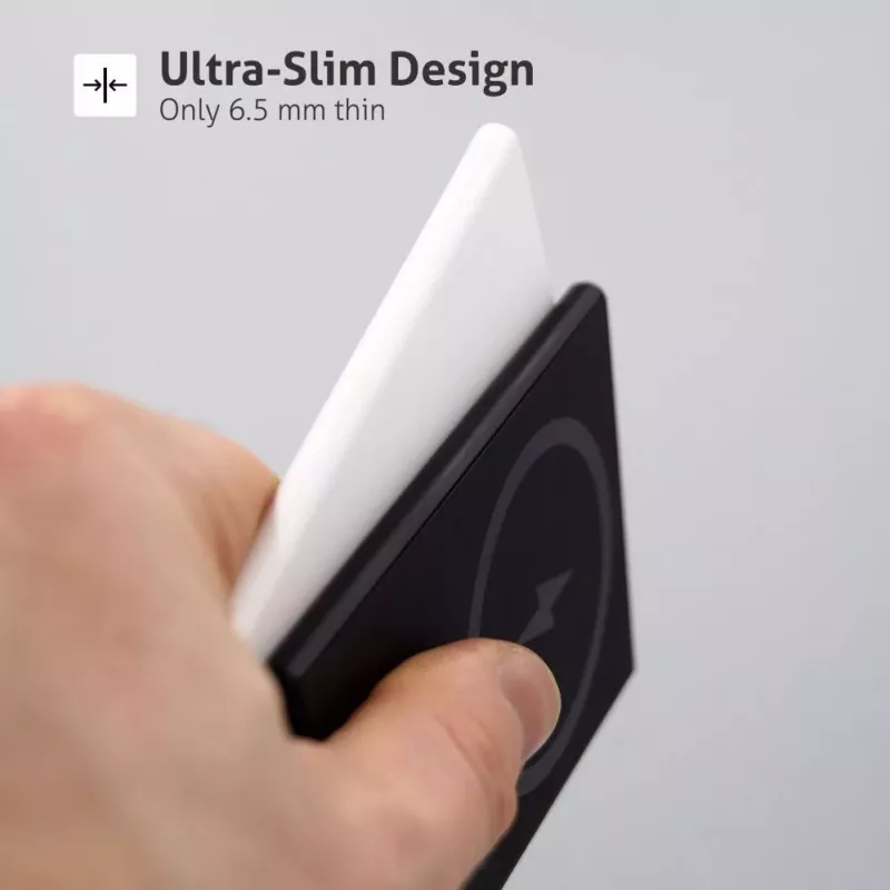 Evelatus 3000mAh Power Bank Super Slim z ładowaniem bezprzewodowym EVEP03PBSSB Czarny