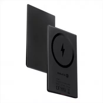 Evelatus 3000mAh Power Bank Super Slim z ładowaniem bezprzewodowym EVEP03PBSSB Czarny