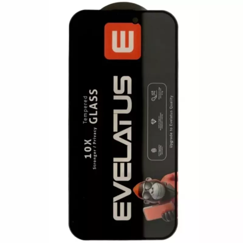 Evelatus Samsung Galaxy S25 Privacy Corning Gorilla Glass Anti-Static 3D Full Cover 10X Stronger Screen Protector