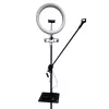 iLike S14 LED Selfie 36cm Ring Light Lamp + Tripod Stand 2.1m + Shelf & 3x Phone/Mic Holder Black