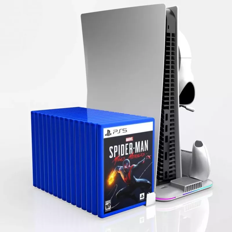 iLike DZ504 Slim Multi Dock Station do kontrolerów PlayStation 5 PS5 z wentylatorami i RGB Czarny