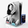 iLike DZ504 Slim Multi Dock Station do kontrolerów PlayStation 5 PS5 z wentylatorami i RGB Czarny