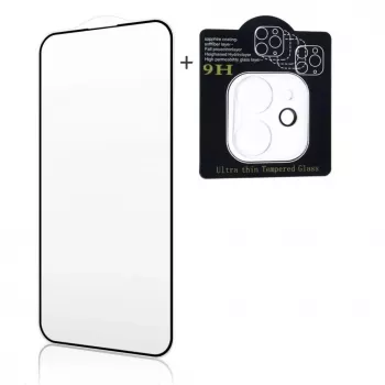 iLike Apple iPhone 13 Pro X2 Super Set 2.5D Edge Full Face Tempered Glass + Camera Glass