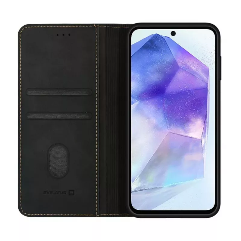 Evelatus Samsung Galaxy A55 Book Case Folio Black