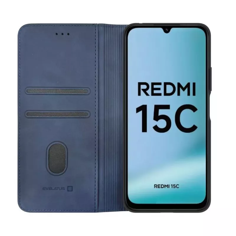 Evelatus Xiaomi Redmi 15C 4G/5G Book Case Folio Dark Blue