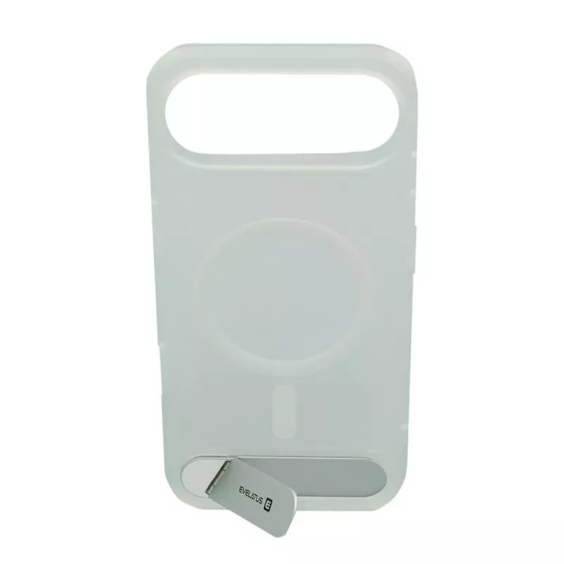 Evelatus Apple iPhone 17 Air Rubber Coated MagSafe With Stand Case Silver