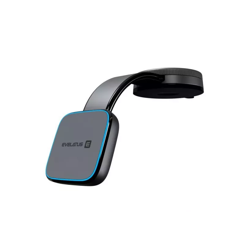 Evelatus MagSafe Qi Wireless Charging Magnetic Bendable 360° Swivel Suction Cup Mount for Car Dashboard/Windscreen, Black