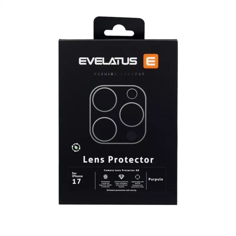Evelatus Apple iPhone 17 Full Body Camera Lens Protection Premium Purple