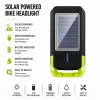 iLike Solar Powered Bike Headlight z 120dB klaksonem, USB ładowalne, 1000LM LED przednie światło rowerowe, bateria 4000mAh, awaryjne światło ostrzegawcze