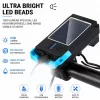 iLike Solar Powered Bike Headlight z 120dB klaksonem, USB ładowalne, 1000LM LED przednie światło rowerowe, bateria 4000mAh, awaryjne światło ostrzegawcze