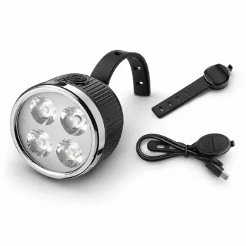 iLike Ładowana przednia lampka rowerowa z klaksonem 120dB, 280 lumenów, 4 tryby świecenia, ładowana przez USB, bezprzewodowy pilot
