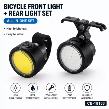 iLike 2PCS Zestaw przednich i tylnych świateł rowerowych – USB ładowalne LED światła rowerowe do rowerów górskich i szosowych, rowerów elektrycznych, hulajnóg, e-hulajnóg, rowerów dziecięcych