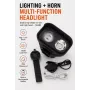 iLike JOHORSE Rechargeable Bike Light z 120dB klaksonem, USB LED lampa rowerowa, światła drogowe/mijania, IPX4 wodoodporna, przednie światło rowerowe czarne