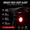 iLike JOHORSE 50LM USB Rechargeable Bike Tail Light, Type-C Charging, 5 Lighting Modes, IPX4 Waterproof LED Bicycle Rear Safety Light Black