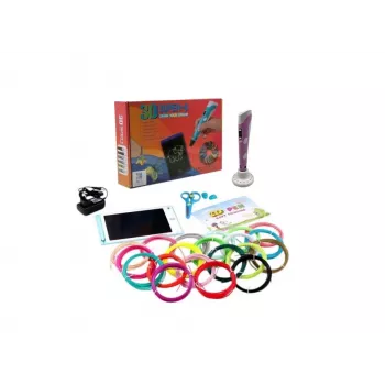 Zestaw iLike Melt 3D Pen Kit Box Complete Set do długopisu 3D, zestaw 3D PEN-7-1 z szablonami 5m x 20 kolorów różowy