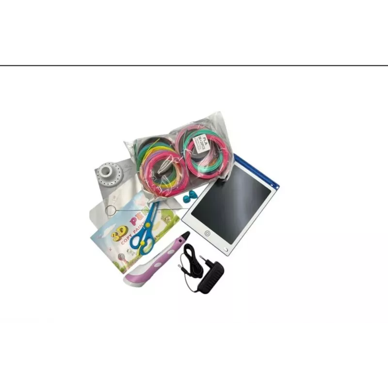 Zestaw iLike Melt 3D Pen Kit Box Complete Set do długopisu 3D, zestaw 3D PEN-7-1 z szablonami 5m x 20 kolorów różowy