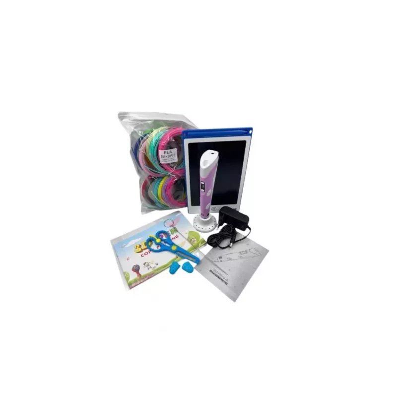 Zestaw iLike Melt 3D Pen Kit Box Complete Set do długopisu 3D, zestaw 3D PEN-7-1 z szablonami 5m x 20 kolorów różowy