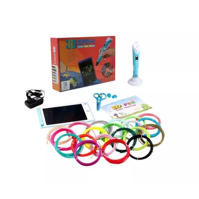 iLike Melt 3D Pen Kit Box Complete Set For 3D Printing Pen, 3D PEN-7-1 Set with Stencils 5m x 20 Colors Green