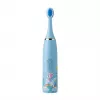 iLike Kids Sonic Electric Toothbrush, Waterproof, 5 Brush Heads (1+4 Replacement Heads), Battery Powered, Soft Bristles, Unicorn Design, Blue