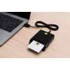 iLike USB Smart Card Reader, Czytnik kart kontaktowych IC do podpisu cyfrowego, eID, bankowości i kart rządowych, czarny