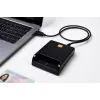 iLike USB Smart Card Reader, Czytnik kart kontaktowych IC do podpisu cyfrowego, eID, bankowości i kart rządowych, czarny