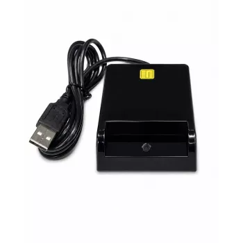 iLike USB Smart Card Reader, Czytnik kart kontaktowych IC do podpisu cyfrowego, eID, bankowości i kart rządowych, czarny