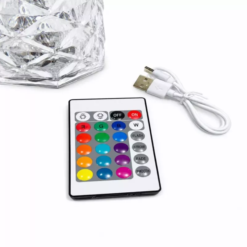 Lampa LED RGB iLike Crystal Touch z głośnikiem Bluetooth, ambientowa lampka nocna, pilot