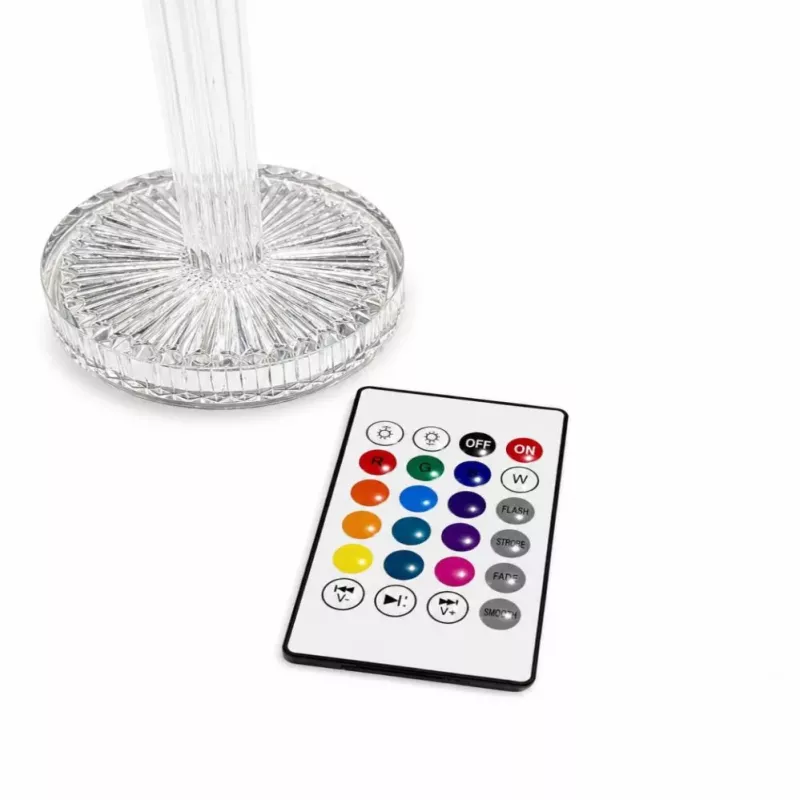 Lampa stołowa LED RGB iLike Crystal Touch z głośnikiem Bluetooth, ambientowym światłem nocnym i pilotem