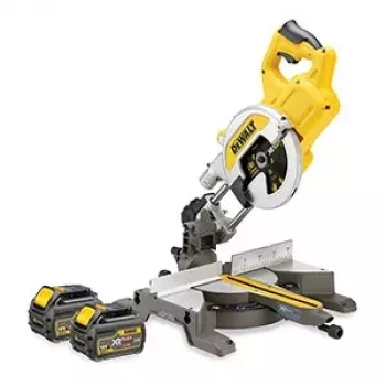 DEWALT DCS777T2-QW 216mm 54V XR FLEXVOLT Akumulatorowa Piła Ukośnica z 2 bateriami 6.0Ah, szybką ładowarką i brzeszczotem TCT 40T
