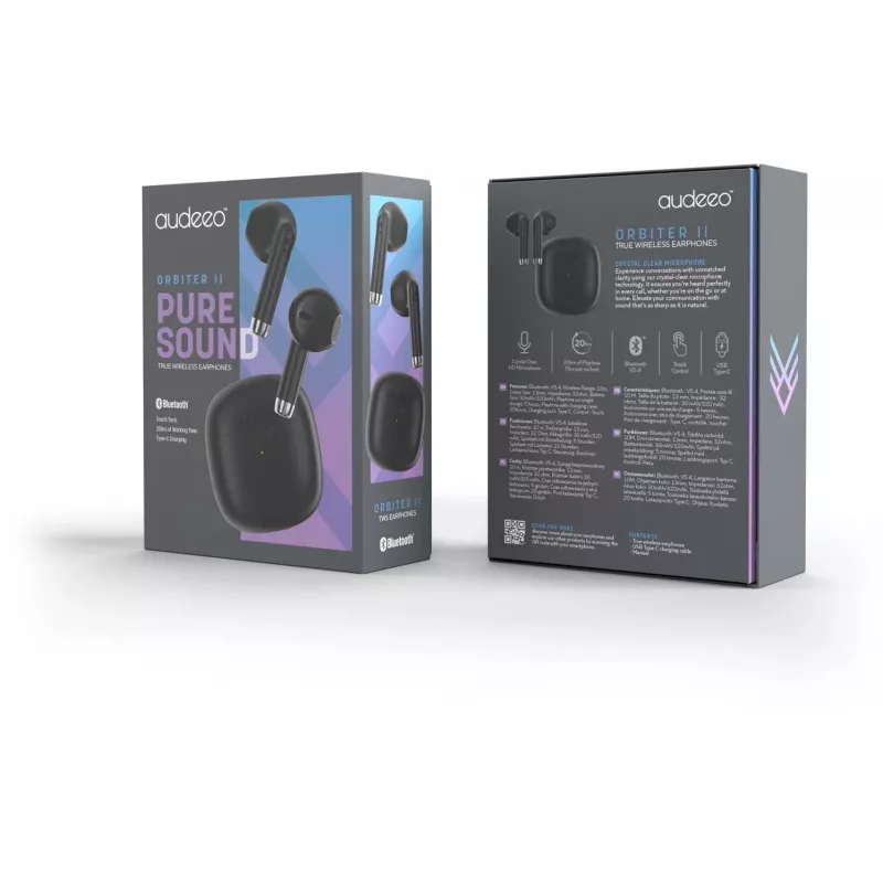 Audeeo True Wireless Earphones AOORBIT2-BK - Czarny