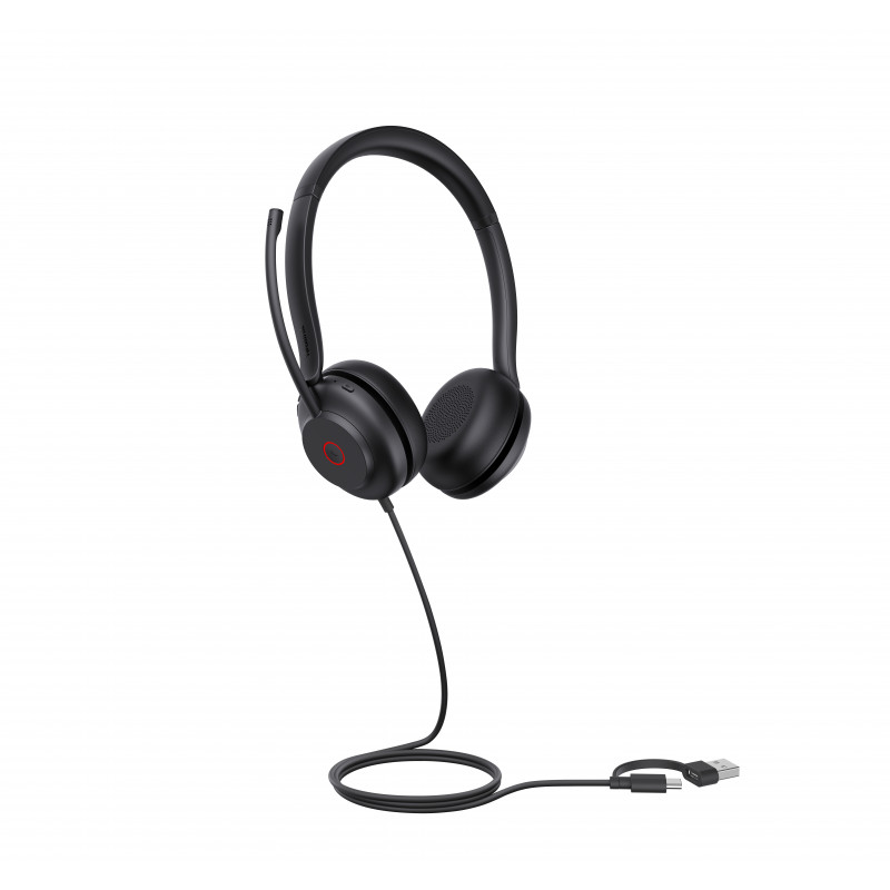 Yealink UH35 Dual UC USB-C/A On-Ear Headset z USB-A/USB-C, czarny