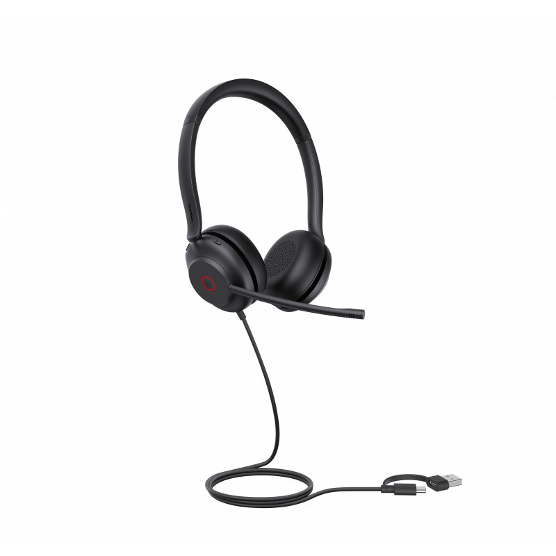 Yealink UH35 Dual UC USB-C/A On-Ear Headset z USB-A/USB-C, czarny