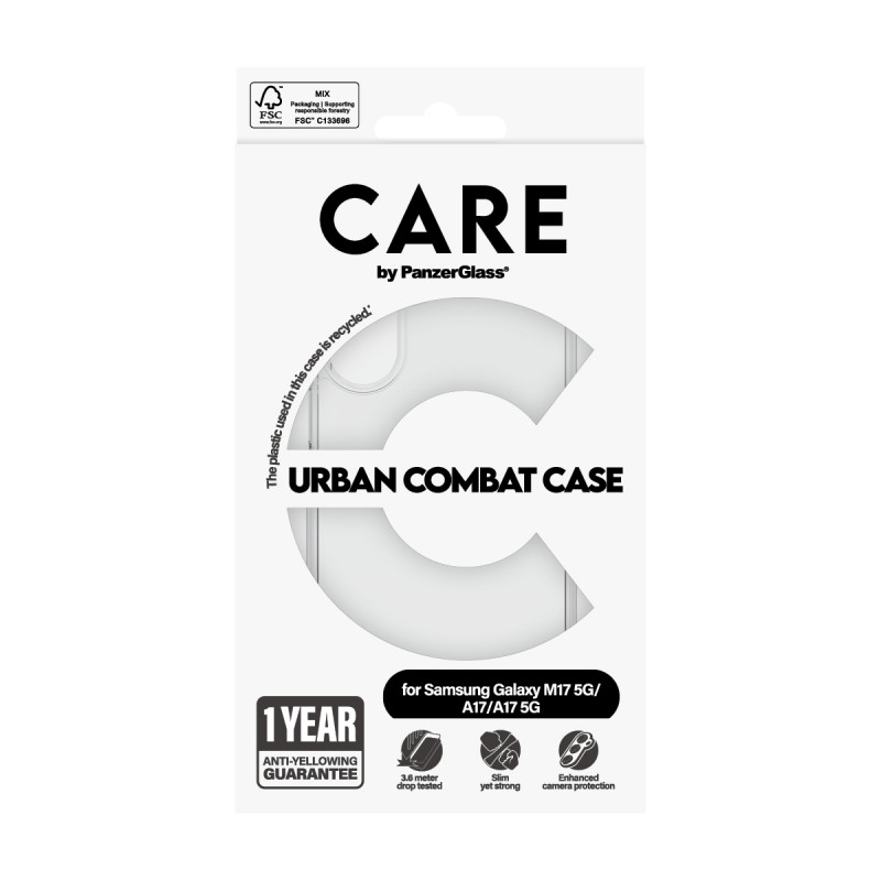 CARE by PanzerGlass Flagship UrbanCombat Case do Samsung Galaxy M17 5G / A17 / A17 5G, przezroczysty