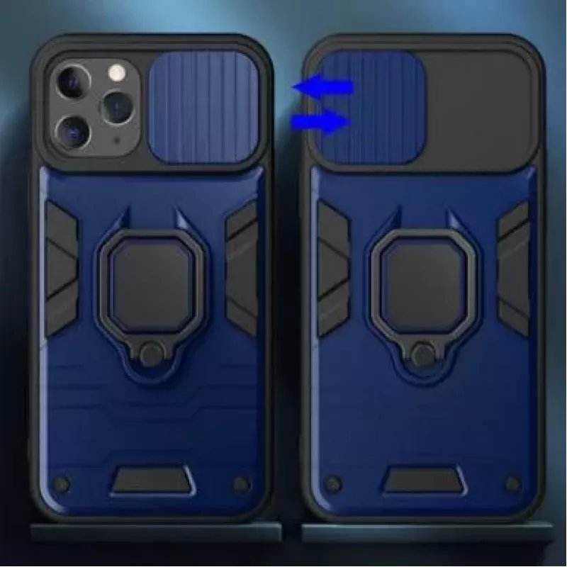 iLike Apple iPhone 14 Pro Max Ring Lens Case Blue