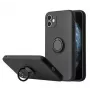 iLike Apple iPhone 14 Pro Max Silicone Ring Case Black