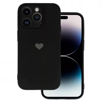 Vennus Samsung Galaxy A13 4G Pattern Silicone Heart Case Black