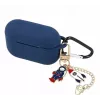 iLike Protective Silicone Case for Apple AirPods Pro 2 - Dark Blue with Pendant
