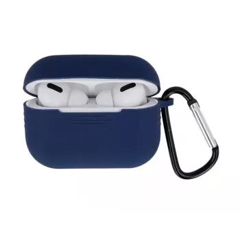 iLike Silikonowe etui ochronne do Apple AirPods Pro 2. generacji – ciemnoniebieskie z haczykiem