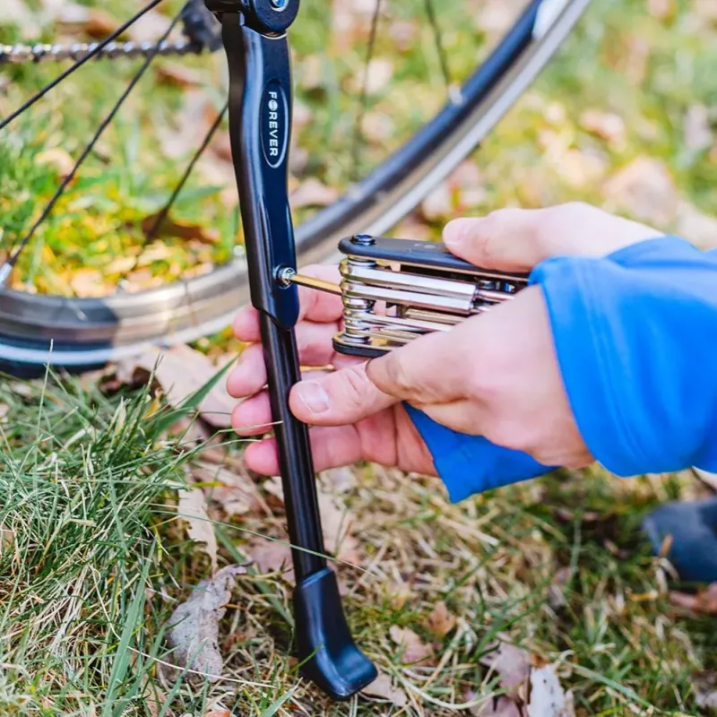 Forever Outdoor Bikes Kickstand - Aluminiowa stopka boczna do rowerów 24-29 cali, czarna