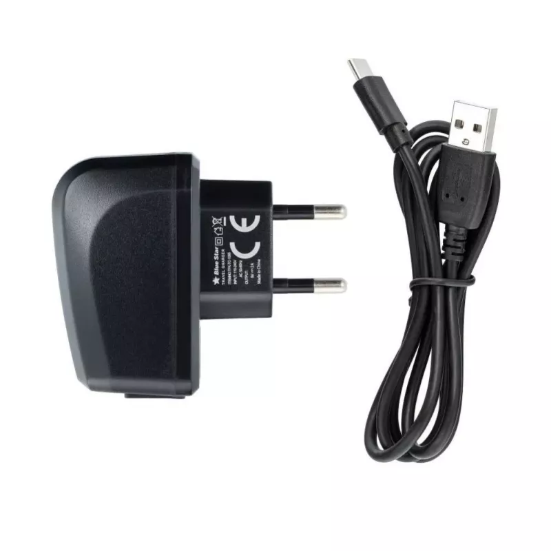 Ładowarka sieciowa Blue Star Lite USB A 2A 10W + kabel USB A do USB C TFK-TC-1095B Czarny