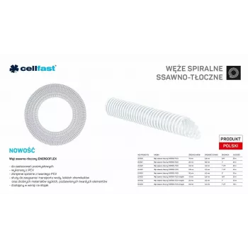 CELLFAST Suction-Discharge Hose 19mm x 25m Transparent ENERGO-FLEX