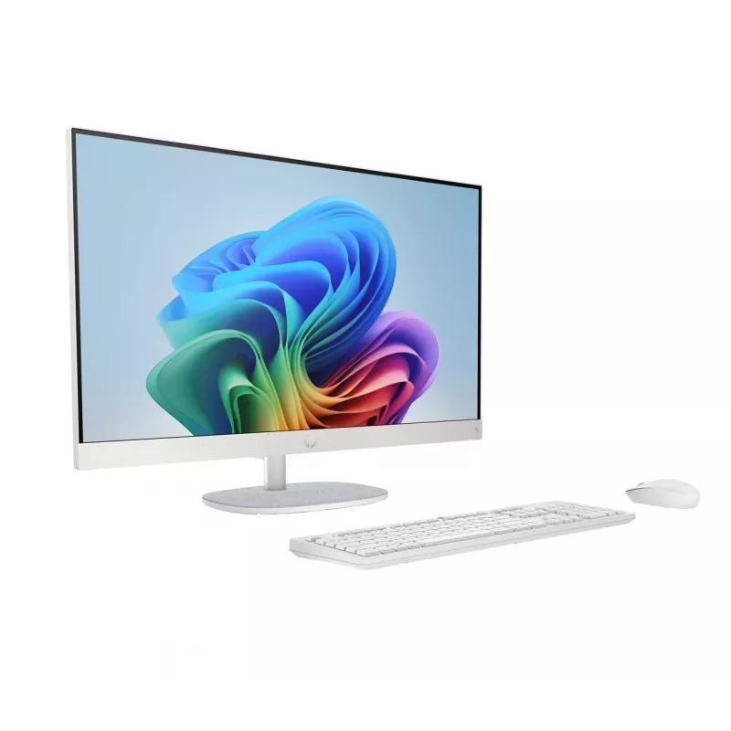 HP AiO 27-ct2004nw All-in-One PC, AMD Ryzen AI 5 330, 27 inch FHD IPS Anti-Glare, 16GB DDR5, 512GB SSD, AMD Radeon 820M, 1080p IR Webcam, Windows 11, Shell White/Light Gray, 2-Year Warranty