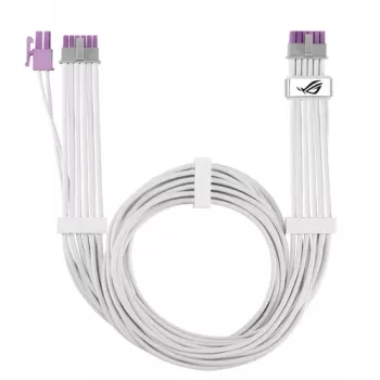 ASUS ROG EQUALIZER White Edition GPU Power Cable - 16-pin 12VHPWR do 3x8-pin PCIe - 700mm Biały