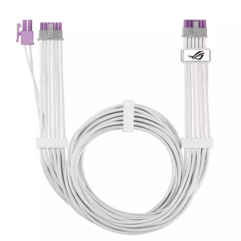 ASUS ROG EQUALIZER White Edition GPU Power Cable - 16-pin 12VHPWR do 3x8-pin PCIe - 700mm Biały