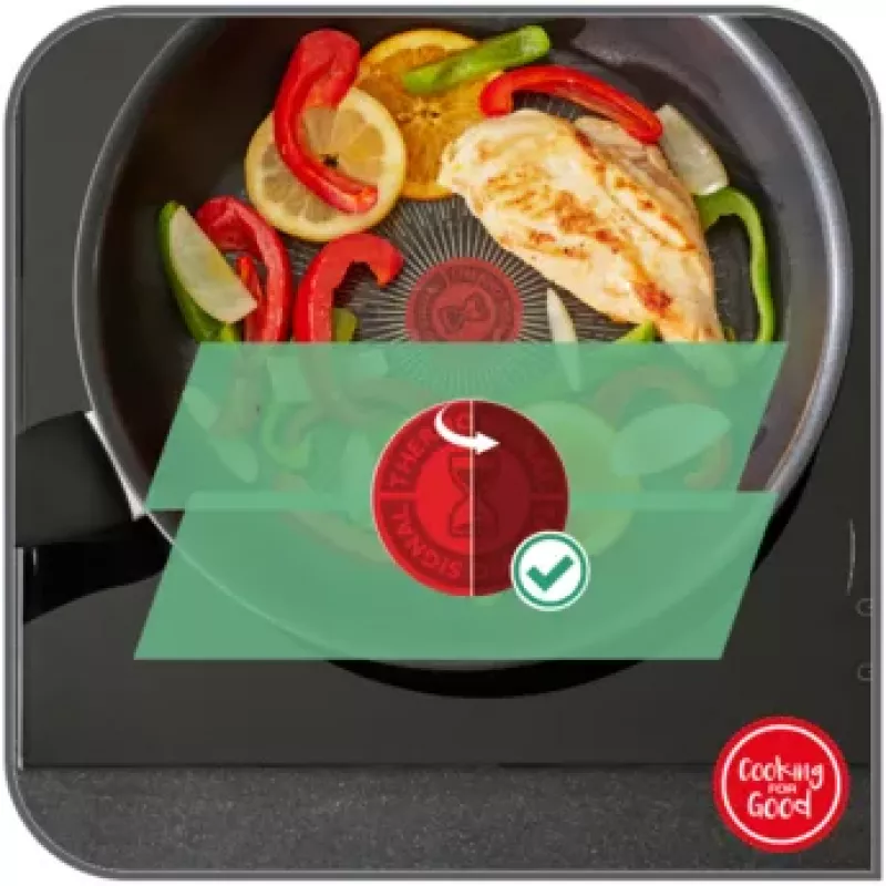 Patelnia TEFAL Easy Plus 24 cm, Uchwyt stały, Czarna, Powłoka tytanowa nieprzywierająca, Nie na indukcję