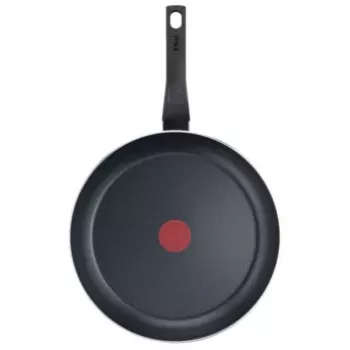 Patelnia TEFAL Easy Plus 24 cm, Uchwyt stały, Czarna, Powłoka tytanowa nieprzywierająca, Nie na indukcję