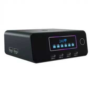 ICY BOX IB-PS2401 Uniwersalna szybka ładowarka AC 90W Czarny