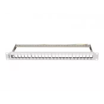 LANBERG 19 inch Panel Krosowy Ślepy 1U 24-Port FTP do Modułów Keystone Szary
