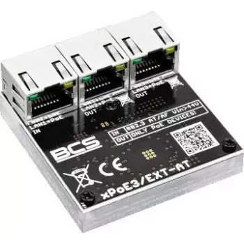 BCS BCS-xPoE3/EXT-AT 3-Portowy Przełącznik PoE+, 2x PoE+ 30W, 1x Uplink, 250m EXTEND, Metal