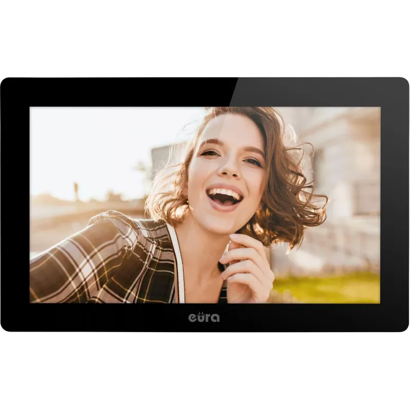 EURA VDP-86A3 10-calowy czarny monitor wideodomofonu z aplikacją Tuya Smart